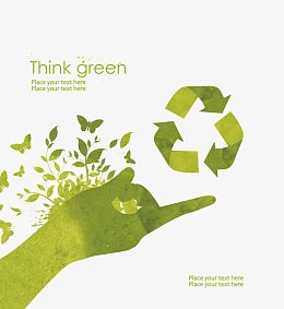 绿色水彩环保素材