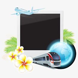 高铁旅游矢量素材