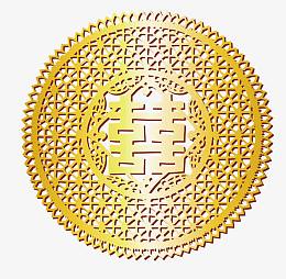 金色的囍字矢量素材