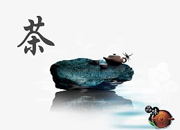 写意石 石头 礁石 湖泊 意境