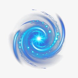 手绘蓝色螺旋星系