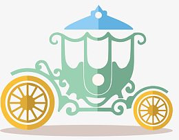 矢量扁平复古马车