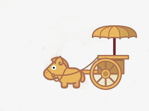 卡通兵马俑马车素材