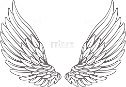 白色手绘的翅膀