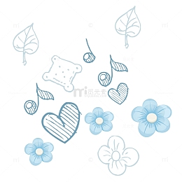 蓝色手绘温馨底纹