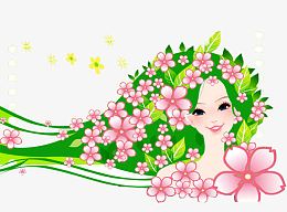 花朵美女素材