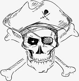 线稿海盗标志插画素材矢量