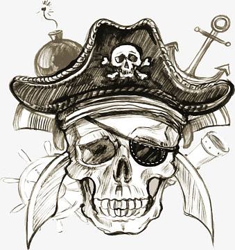 素描手绘骷髅头像