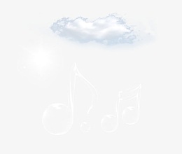 沙滩海鸥音乐符风景