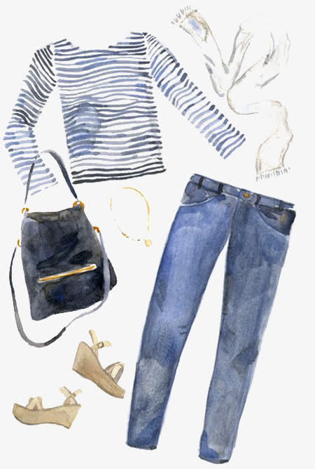 关键词 : 卡通,手绘,插画,牛仔裤,条纹,包包[声明] 觅元素所有素材为