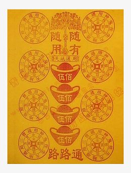 纸钱用品实物图