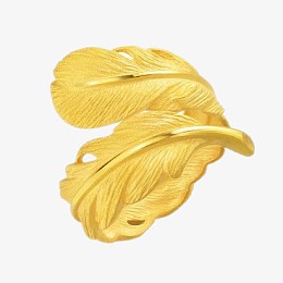 周生生黄金密语羽毛戒指86820R