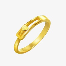 周生生 黄金 心相拥戒指16800R