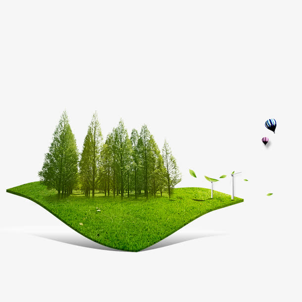 绿色现代植物装饰免抠素材免费下载_觅元素51yuansu.com