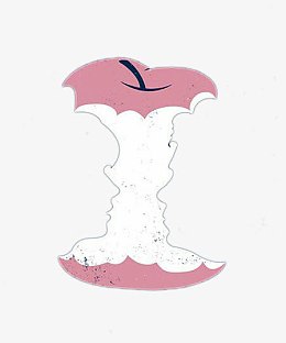 创意插画-苹果核与男女人脸