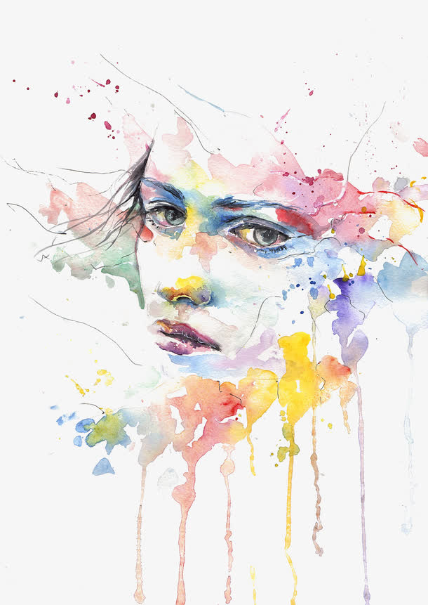 水彩画女人