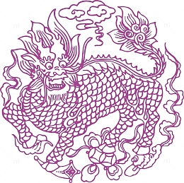 淡紫色麒麟花纹