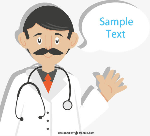 卡通男医生语言气泡矢量素材