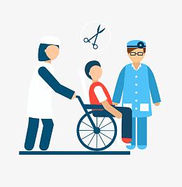 矢量卡通图案病人看病