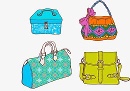 矢量手绘卡通女包