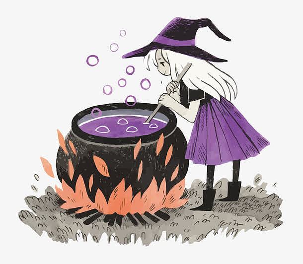 矢量煮汤的小魔女