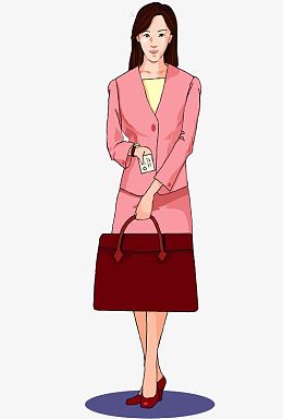 卡通穿西装的女白领PNG