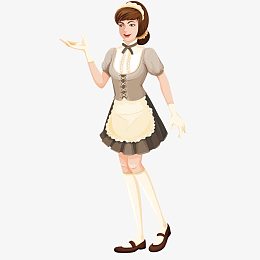 卡通女服务员