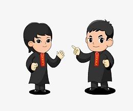 男女法官卡通形象