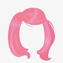 粉色女孩短款假发