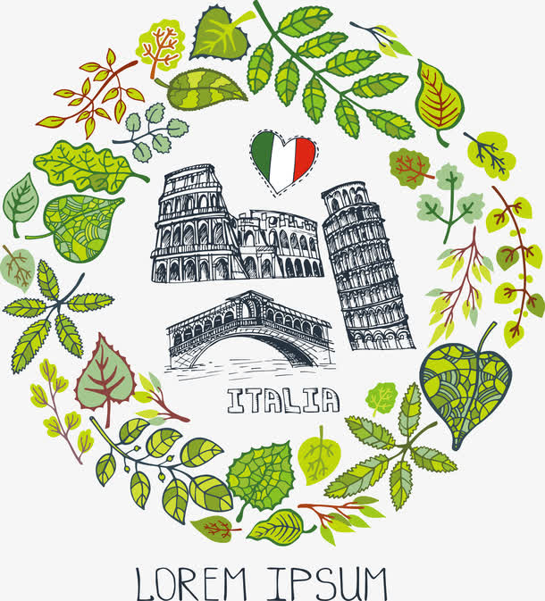 装饰意大利建筑免抠素材免费下载_觅元素51yuansu.com