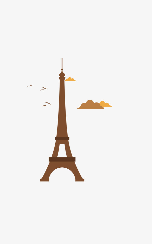 矢量棕色铁塔信号塔云端