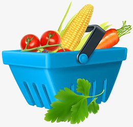 放在塑料篮子的蔬菜