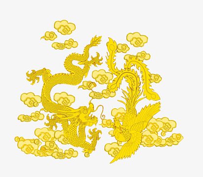 金色龙凤祥云底纹
