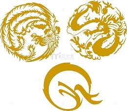 龙凤矢量图花边底纹