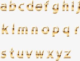 矢量小写英文字母金属字