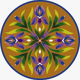 中国古典花纹圆形褐色