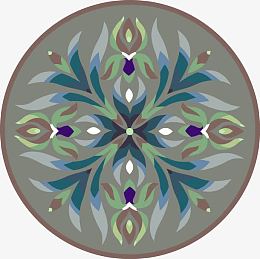 中国古典花纹圆形灰色