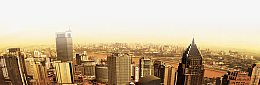 黄昏下摄影城市建筑物