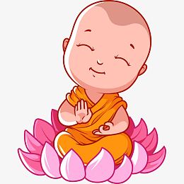 莲花座小和尚矢量素材