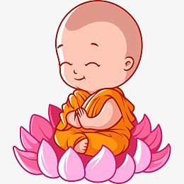 莲花座卡通小和尚