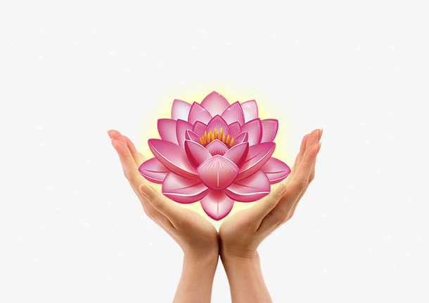 手捧莲花