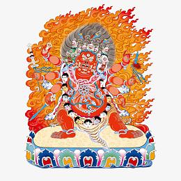 唐卡马头金刚矢量素材