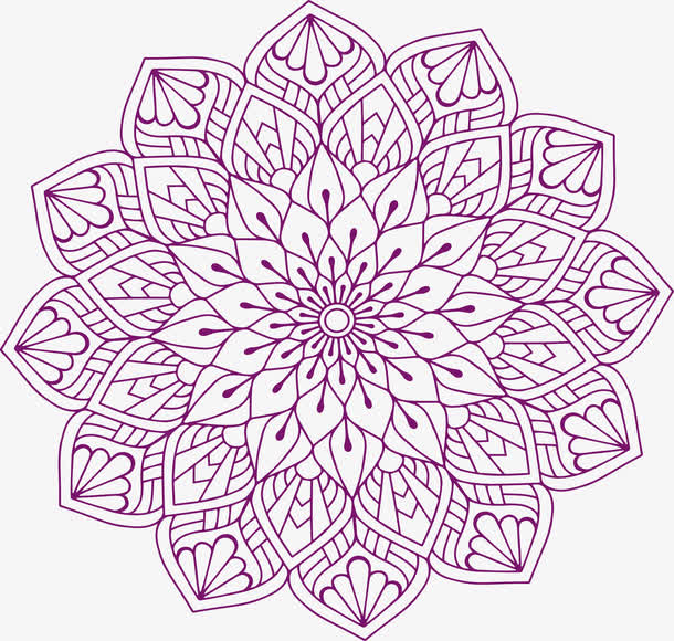 紫色曼陀罗花纹