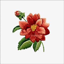 红色刺绣花