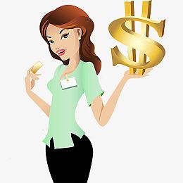 手托金钱女人