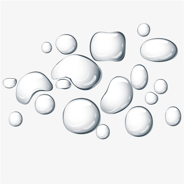 不规则透明水滴矢量素材