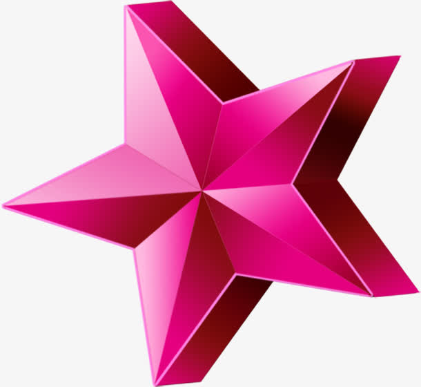 立体颜色鲜艳五角星设计