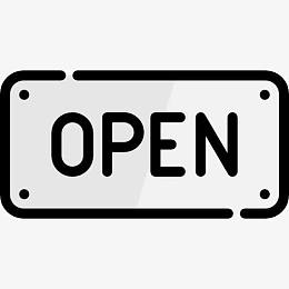 餐馆简洁风格开门标识