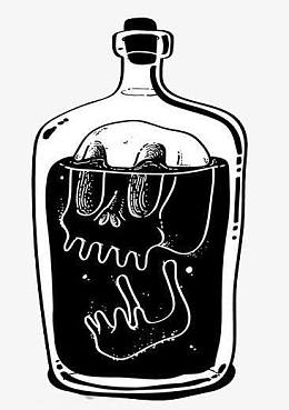 惊悚灵异玻璃瓶骷髅