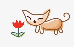 手绘卡通装饰小猫
